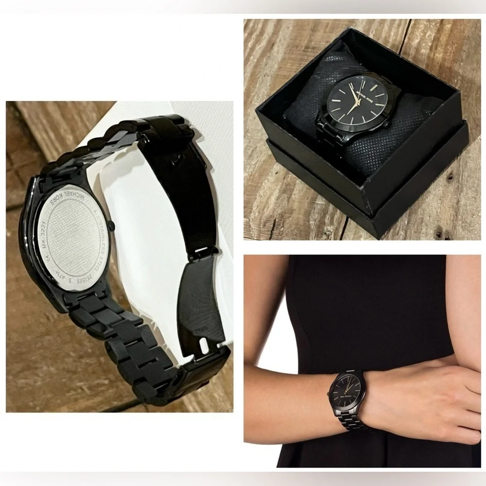 Michael Kors. 5 Piece: Delancy Clutch & Free Watch, Card Case, Twilly & Dust Bag